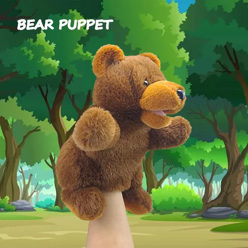 Miniatura 5 de Marionetas de mano, títeres de oso, marionetas de mano de animales de 10 pulgadas para niños, marioneta de mano para niños pequeños de 1 a 3 años