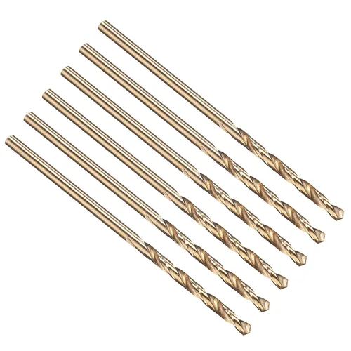 Miniatura 151 de PATIKIL Broca Jobber de 0.039 in, vástago recto M35 cobalto 5% acero de alta velocidad 135° acabado dorado para metal duro de acero inoxidable - 2