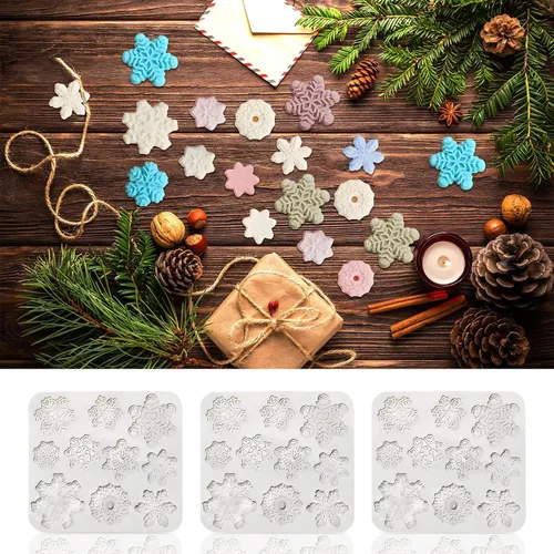 Miniatura 3 de 3 moldes de silicona para fondant, 30 cavidades 3D, molde de copo de nieve de Navidad, decoración de tartas, decoración de cupcakes, proyectos