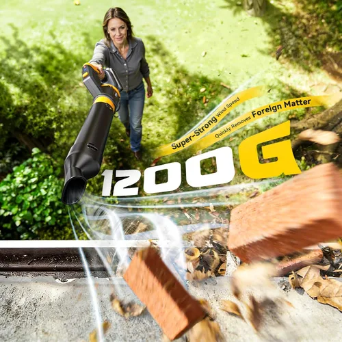 Miniatura 5 de Soplador eléctrico de hojas compatible con batería Dewalt de 20 V (no incluida), soplador de hojas inalámbrico giratorio de 180°, 3 velocidades