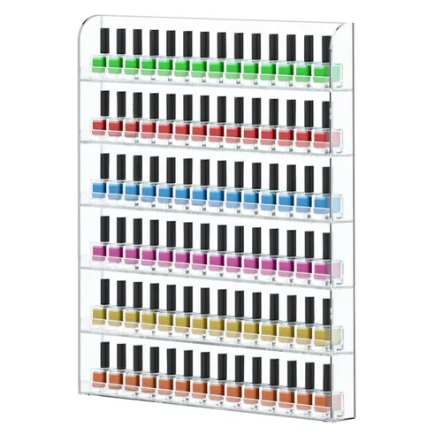 FEMELI Estantes de pared para esmaltes de uñas de 20 * 24 Pulgadas 1 Paquete, capacidad hasta 120 botellas, organizador de estante para esmaltes de