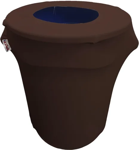 Miniatura 76 de LA Linen Cubierta para cubo de basura ajustable de elastano elástico de 32 galones, cubierta redonda para contenedor de residuos, decoración de Gris