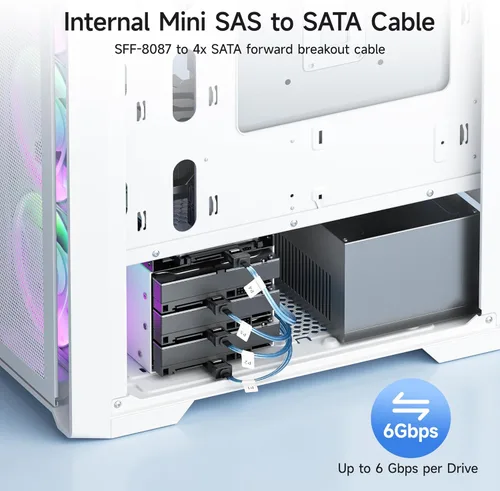 Miniatura 2 de Cable Matters Cable interno Mini SAS a SATA de 3,3 pies (SFF-8087 a SATA Forward Breakout)