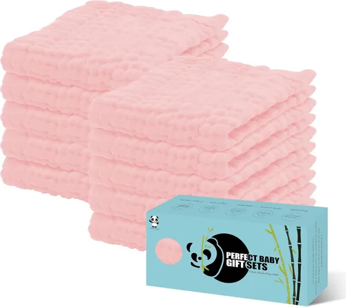 Miniatura 11 de HIPHOP PANDA Paños de muselina para eructos, paquete de 10 – Grandes 20 x 10 pulgadas – Ultra absorbentes y suaves, 100% algodón esencial para bebé