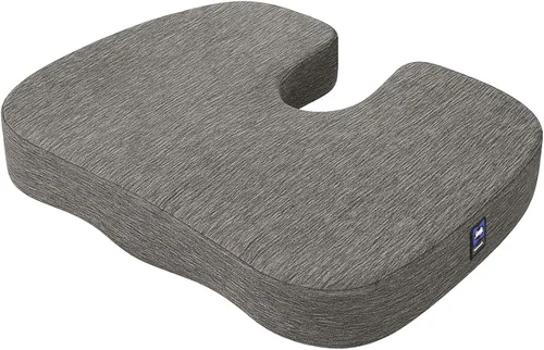 Sealy Cojín de asiento de espuma viscoelástica para sillas de automóvil y oficina, alivio del dolor de coxis, soporte de postura y comodidad para
