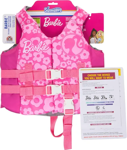 Miniatura 5 de SwimWays Barbie Chaleco Salvavidas de Entrenamiento para Natación, Chaleco de Natación para Niños Aprobado por la Guardia Costera de EE. UU.