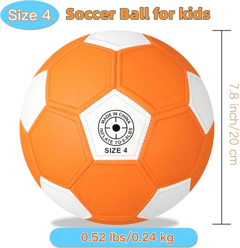 Miniatura 6 de Pelota de fútbol curva tamaño 4, pelotas suaves con curva para exterior e interior, pelota de fútbol tamaño 4 para niños y niñas Naranja y blanco