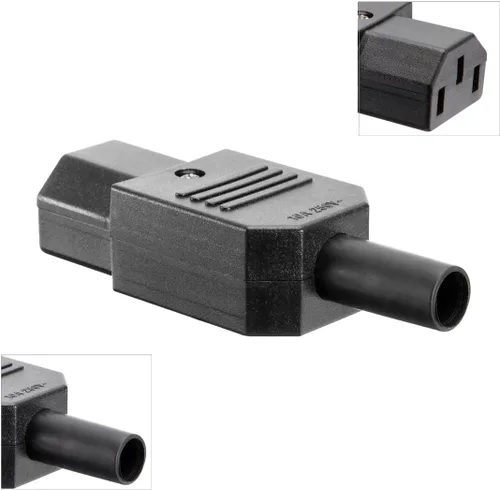 Miniatura 7 de Uxcell AC250V 10 A 3Terminals Panel Mount IEC320 C14 Enchufe C13 Plug conector adaptador, 3 piezas