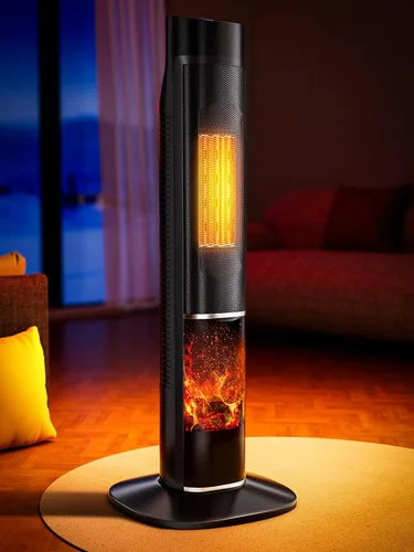 Uthfy Calentador de espacio para habitación grande, calentadores eléctricos portátiles de torre de 1500 W para uso en interiores, calentador de