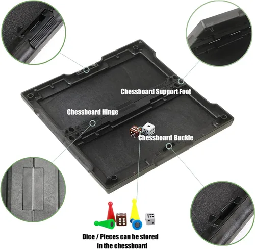 Miniatura 4 de Mini juego de mesa de serpientes y escaleras de 7.9 pulgadas, juego de mesa magnético de viaje, juguetes divertidos para la familia/regalo para niños