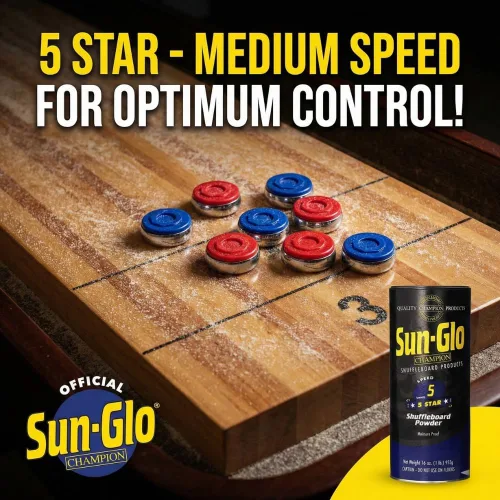 Miniatura 5 de Sun-Glo - Arena para tejo de tejo con mini recogedor y juego de mini cepillo, paquete de 2 (16 onzas cada uno) - SunGlo #5 Star (velocidad media)