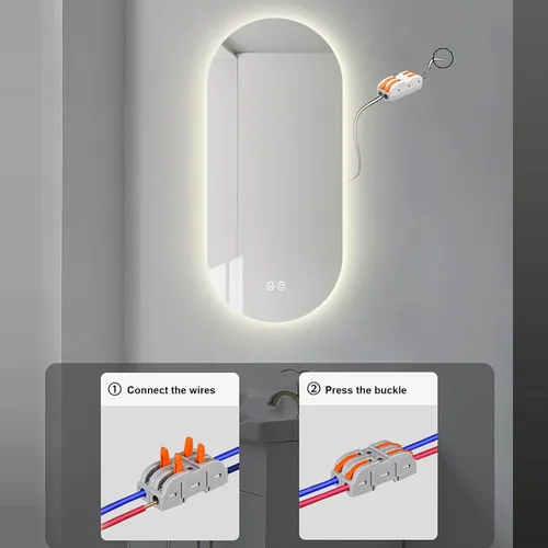 Miniatura 7 de Espejo retroiluminado LED para baño con luces, espejo de baño grande montado en la pared, espejo de baño acrílico iluminado CRI90+ IP54, espejo