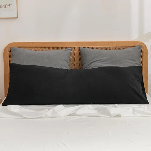 Miniatura 31 de BESTOUCH 100% Algodón Lavado Funda de Almohada para Cabello y Piel, Sensación de Lino, Suave, Cómoda, Transpirable, Juego de 2 Fundas de Almohada