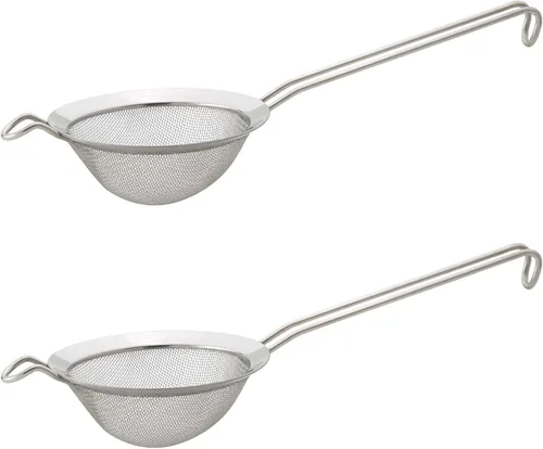 Miniatura 10 de HIC Kitchen Colador de malla doble fina, acero inoxidable 18/8, juego de 2, incluye colador de 5 y 7 pulgadas