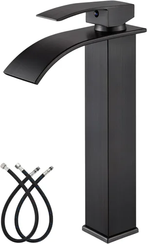 Miniatura 11 de gotonovo Grifo de Cascada Alto para Baño de Una Sola Manija, Grifos de Baño para Lavabo de 1 Agujero, Grifo de Lavabo de Acero Inoxidable Moderno