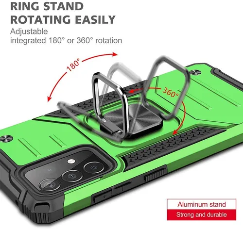 Miniatura 4 de HNHYGETE Funda para Samsung A52, Galaxy A52 5G, con protector de pantalla HD, a prueba de golpes, resistente a los golpes, con anillo de rotación