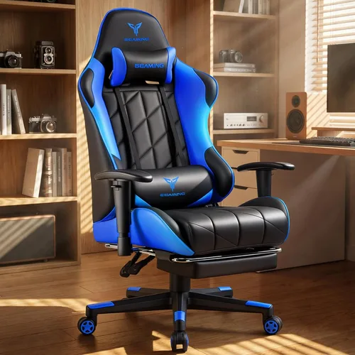 Miniatura 8 de EXRACING Silla de juegos con reposabrazos ajustables en 3D, diseño de estampado de vaca, silla de oficina ergonómica con respaldo alto, silla