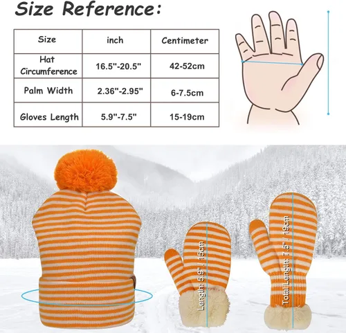 Miniatura 5 de Juego de gorro y guantes de invierno para niños de 2 a 5 años