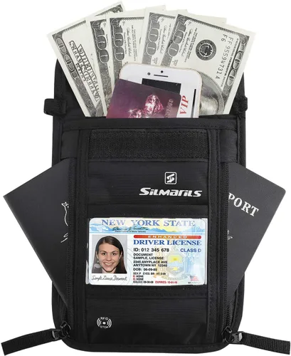 Miniatura 2 de Monedero para el cuello de viaje, soporte para pasaporte, con bloqueo de bloqueo oculto, para hombres y mujeres