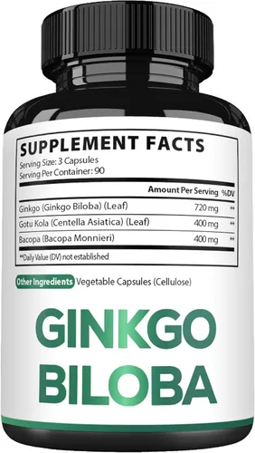 Miniatura 7 de Suplementos de Ginkgo Biloba de 1520 mg con hoja de Gotu Kola, Bacopa Monnieri - 270 cápsulas - Soporte extra fuerte para la salud cerebral, función