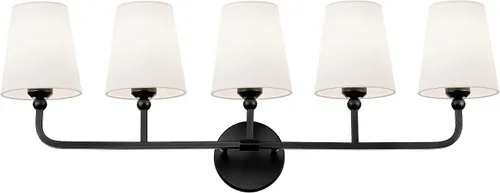Miniatura 37 de VL837-BG-RA-2 - Lámparas de baño de 2 luces, luces de ratán dorado cepillado, aplique de doble pared con pantalla tejida a mano acampanada, apliques