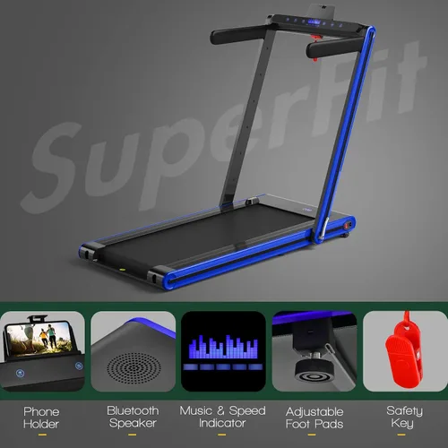 Miniatura 8 de GYMAX Caminadora 2 en 1 para debajo del escritorio, máquina de correr plegable con pantalla LED doble, aplicación y control remoto, almohadilla