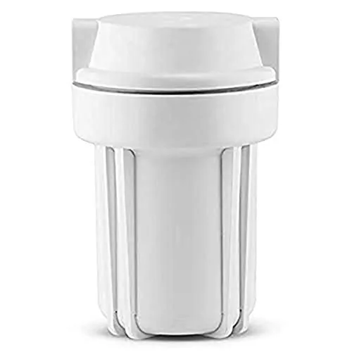 Hydronix HF2-5WHWH12, carcasa blanca de 5 "con tapa plana blanca para sistemas de ósmosis inversa y filtración, puertos de 1/2"