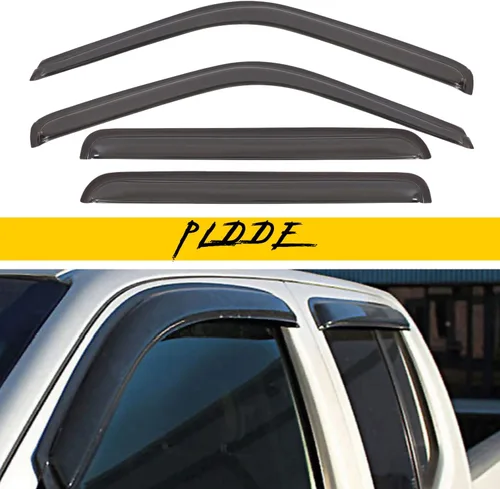 Miniatura 20 de 4 viseras adhesivas para ventana de ventilación de montaje exterior, para humo, sol, lluvia, compatibles con 15-23 F150 Crew Cab (Supercrew Cab)