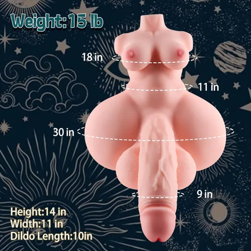 Miniatura 2 de Consolador de 15 libras, muñeca sexual transexual, juguete sexual trans, muñeca sexual 3 en 1 con pene penetrable, consolador grande, torso