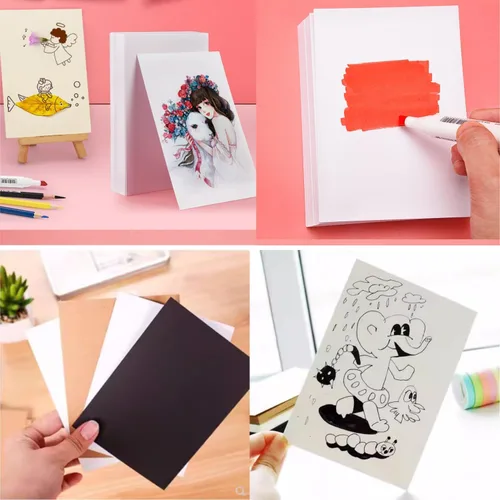 Miniatura 7 de Baisunt Paquete de 25 tarjetas de cartulina negra de 4 x 6 pulgadas en blanco grueso de 92 libras para hacer tarjetas de felicitación, tarjetas