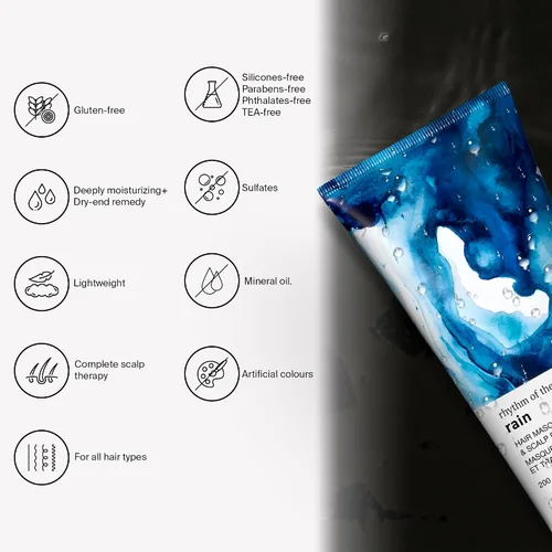 Miniatura 5 de Voir Haircare Rhythm of the Rain - Máscara para el cabello y desintoxicación del cuero cabelludo, 6.8 onzas líquidas
