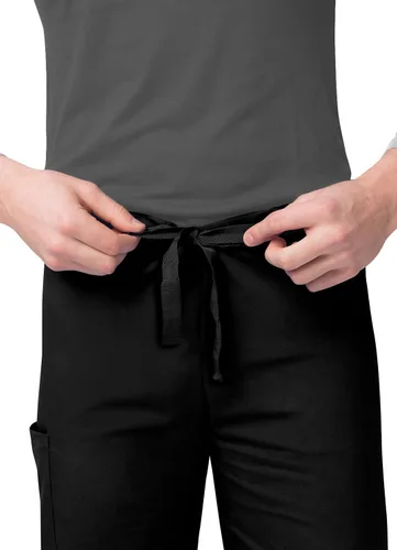 Miniatura 6 de Sivvan Conjunto médico unisex duradero, camiseta clásica con cuello en V y pantalones médicos con cordón para hombres y mujeres, 5 bolsillos