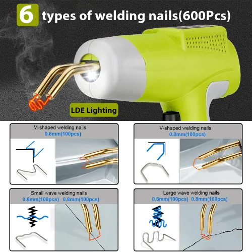 Miniatura 5 de Choerinton Pistola soldadora de plástico inalámbrica compatible con batería Ryobi de 18 V Max con 600 grapas calientes kit de soldadura de plástico