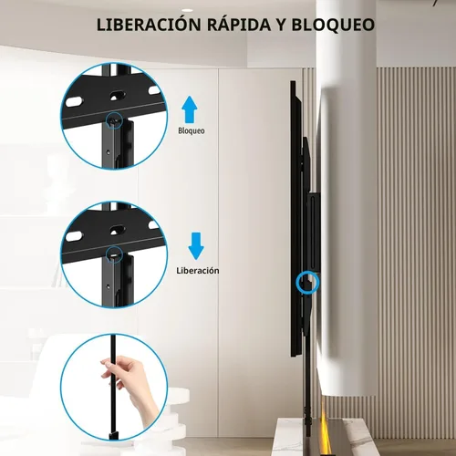 Miniatura 4 de HOME VISION Soporte de pared para TV fijo para la mayoría de televisores planos/curvados de 26-65 pulgadas con VESA máx. 400x400mm hasta 99 libras