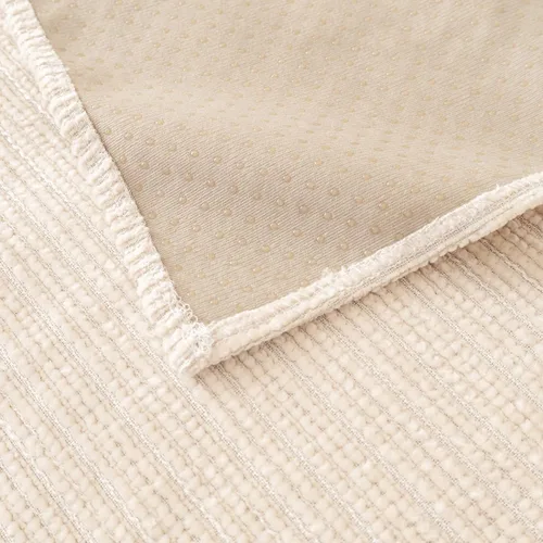 Miniatura 7 de vctops funda suave de felpilla para sofá, funda sólida con textura de tejido a rayas para sofá seccional, funda lavable antideslizante para sofá