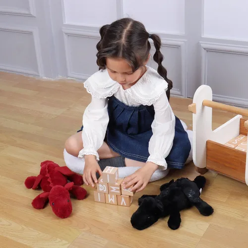 Miniatura 4 de Apricot Lamb Toys Peluche de Dragón Dinosaurio Ciruela Acostado Animal de Peluche Suave y Tierno Perfecto para Niño (Dragón Rojo, 15 Pulgadas)