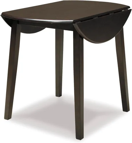 Signature Design by Ashley Hammis - Mesa redonda de comedor con hojas abatibles, hasta 4 asientos, hojas abatibles con bisagras, madera, 36.38" de