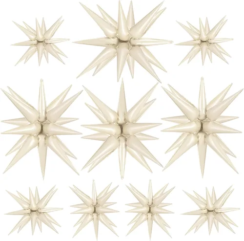 Miniatura 17 de 10 unidades de globos de estrella roja explosión globos de estrella fulgurante globos de cono de papel de aluminio mágicos para decoraciones