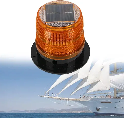 Miniatura 8 de DYK&NX Luz LED de ancla de navegación marina para yate con carga solar, material PC, impermeable y a prueba de polvo para luces de proa y popa
