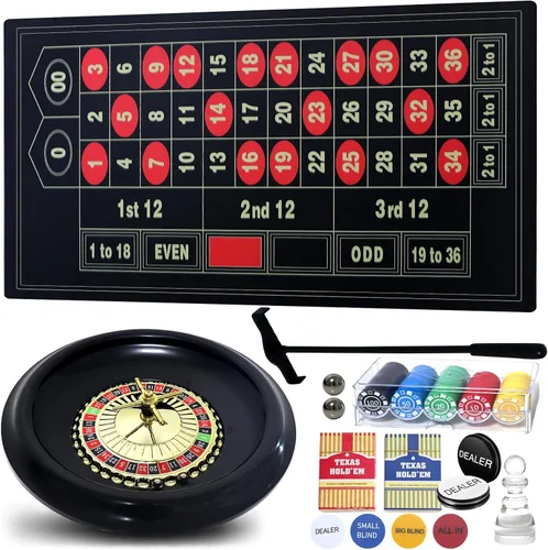 Juego de ruedas de ruleta de 16 pulgadas para adultos, mesa de ruleta y rueda, juegos de casino con rueda de ruleta de 16 pulgadas, alfombrilla de