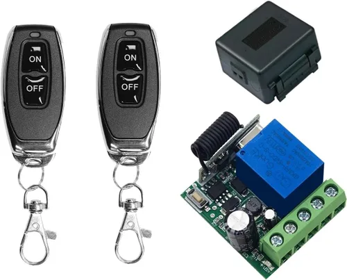 Miniatura 8 de QIACHIP Interruptor remoto inalámbrico DC 5V 9V 12V 24V 48V 433MHz, relé de 1 canal con receptor y 1 transmisor para controles de acceso de puertas