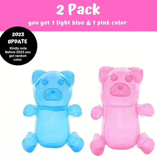 Miniatura 7 de 4E's Novelty 2 ositos inflables de goma enormes de 24 pulgadas, decoraciones de fiesta de Candyland para niñas, recuerdos de fiesta de cumpleaños