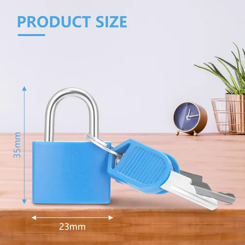 Miniatura 2 de Yulejo 35 cerraduras pequeñas con llaves para equipaje, mini candados para maleta, candados de viaje de metal multicolor para escuela, gimnasio