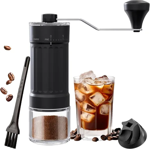 Molinillo de café manual, molinillo de café cónico de cerámica de manivela, 40 velocidades, grosor ajustable externo para expreso, expreso, prensa