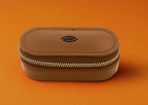 Miniatura 6 de Funda de piel de lujo para lentes de contacto de viaje, (para lentes de contacto reutilizables), cuero de grano completo certificado con espejo