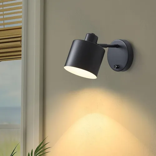 Miniatura 9 de LIGHTESS Aplique de pared con interruptor, apliques de pared de granja con atenuador de encendido y apagado, luces de pared industriales negras