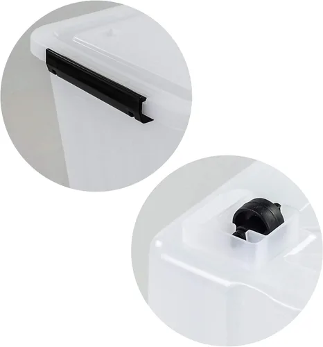Miniatura 3 de Caja de almacenamiento de 30 litros, transparente, juego de 4 cubos de plástico con tapas
