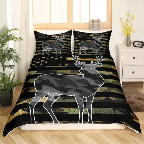 Miniatura 39 de Juego de funda de edredón de oso para niños, juego de ropa de cama de animales salvajes para niños, naturaleza, vida silvestre, oso, pájaro, juego