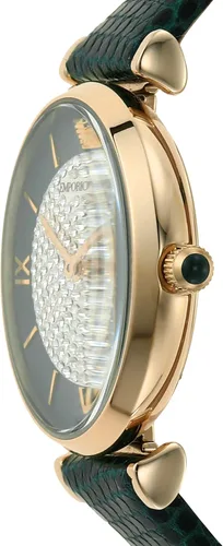 Miniatura 3 de Emporio Armani Reloj de vestir de acero inoxidable para mujer, verde (GREEN Leather), Reloj de cuarzo