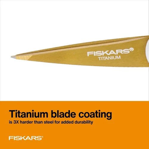 Miniatura 3 de Fiskars tijera Easy Action de 8 pulgadas, color blanco y naranja